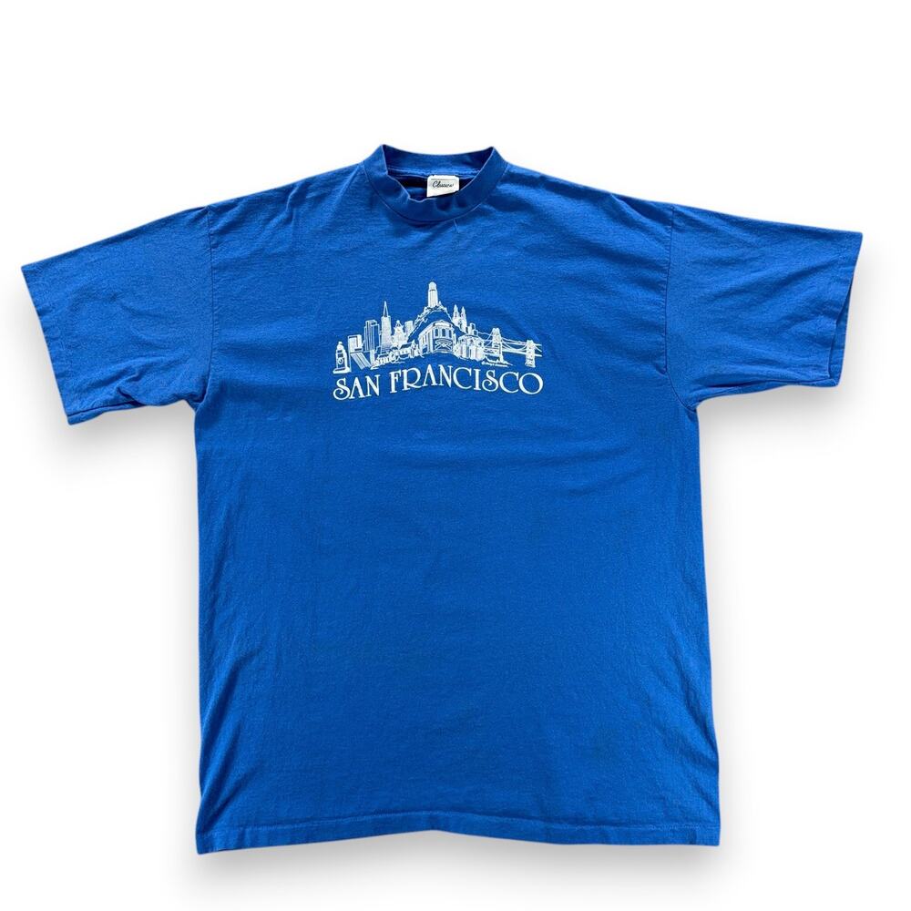 Vintage San Francisco Shirt Adult EXTRA LARGE Blue Skyline Single Stitch USA 80s